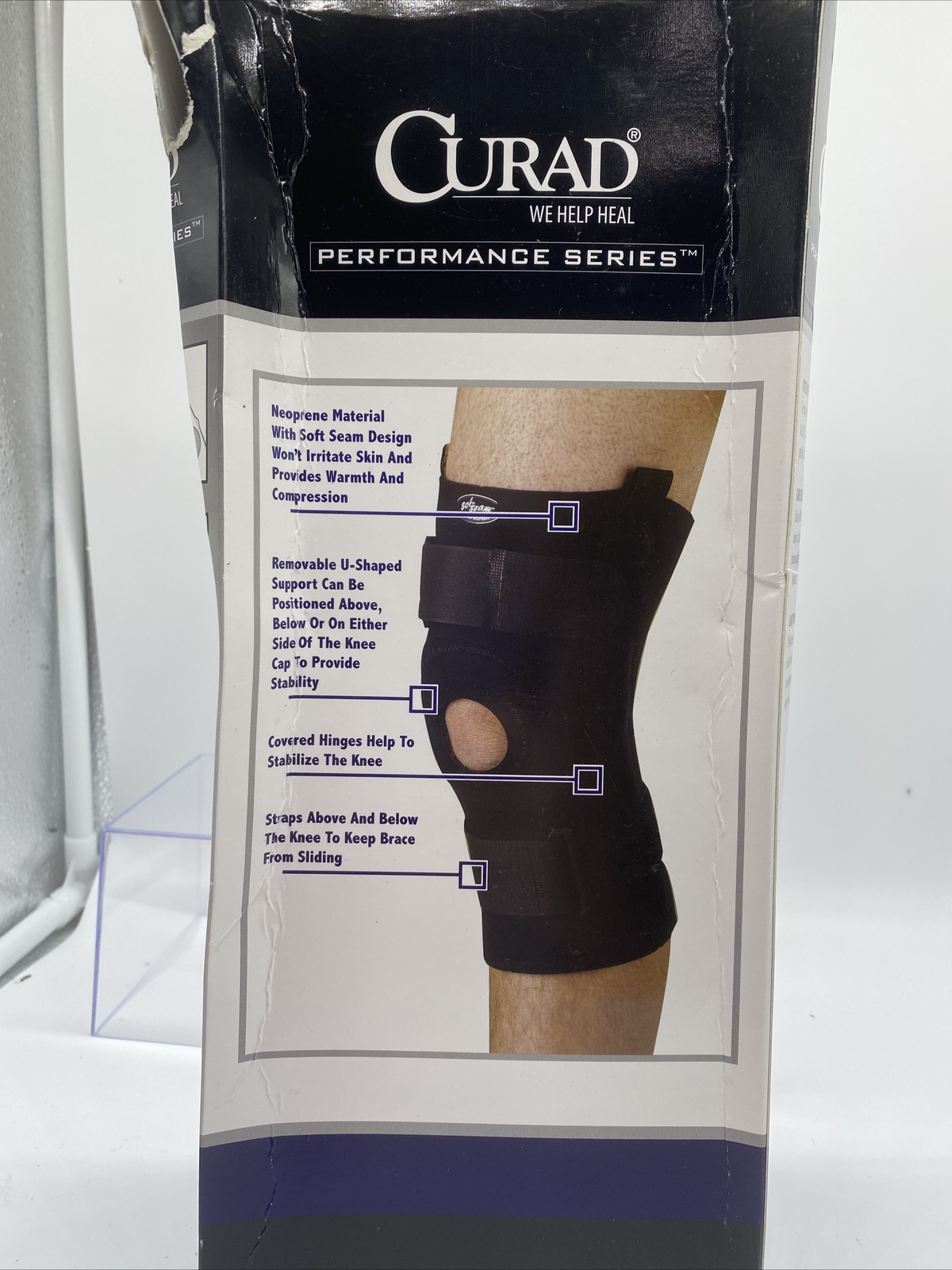 CURAD High Performance Medium Knee Support Metal Hinge 14-15” ACL Neoprene