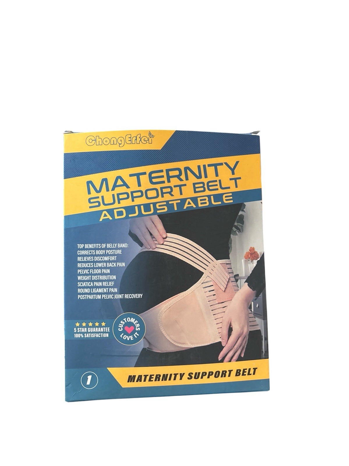 Maternity Support Belly Band Belt Adjustable Black Size L Black