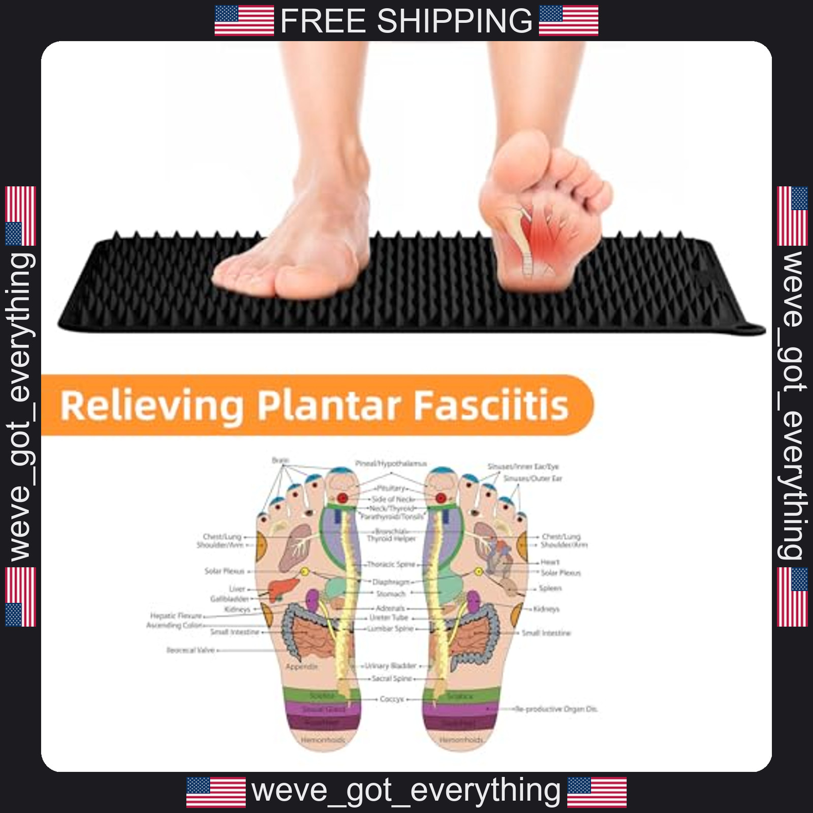 Single Silicone Foot Massage Mat for Plantar Fasciitis Relief