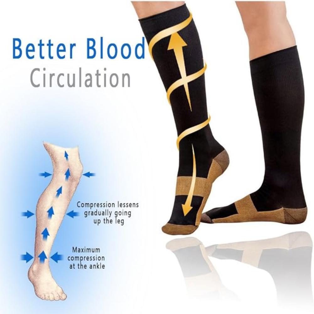 3 Pairs Compression Socks for Neuropathy Swelling Pain Relief Medical 15-20mmHg