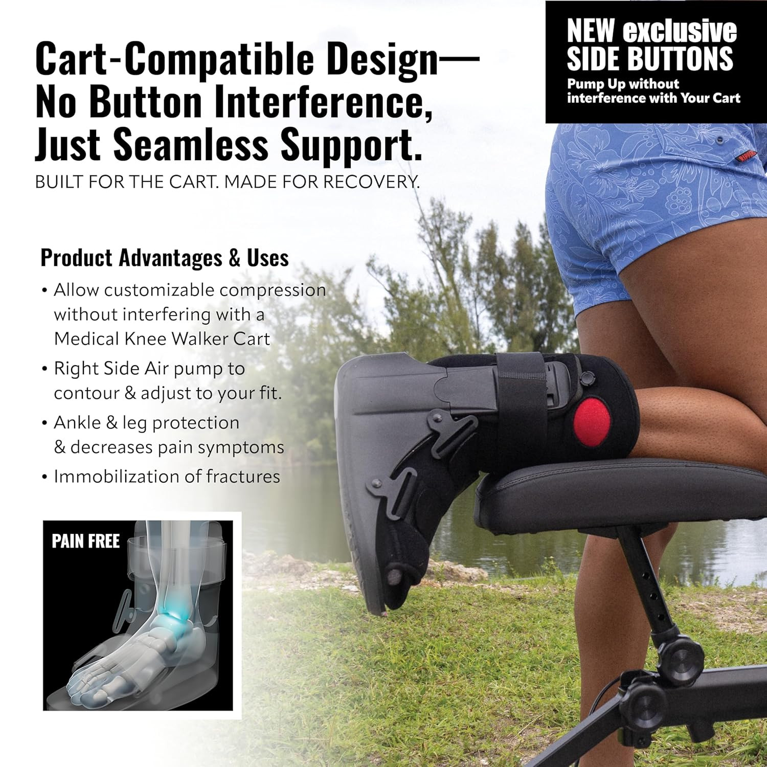 Adjustable Side Pump Fracture Boot – Medical Grade Ankle Brace, XL