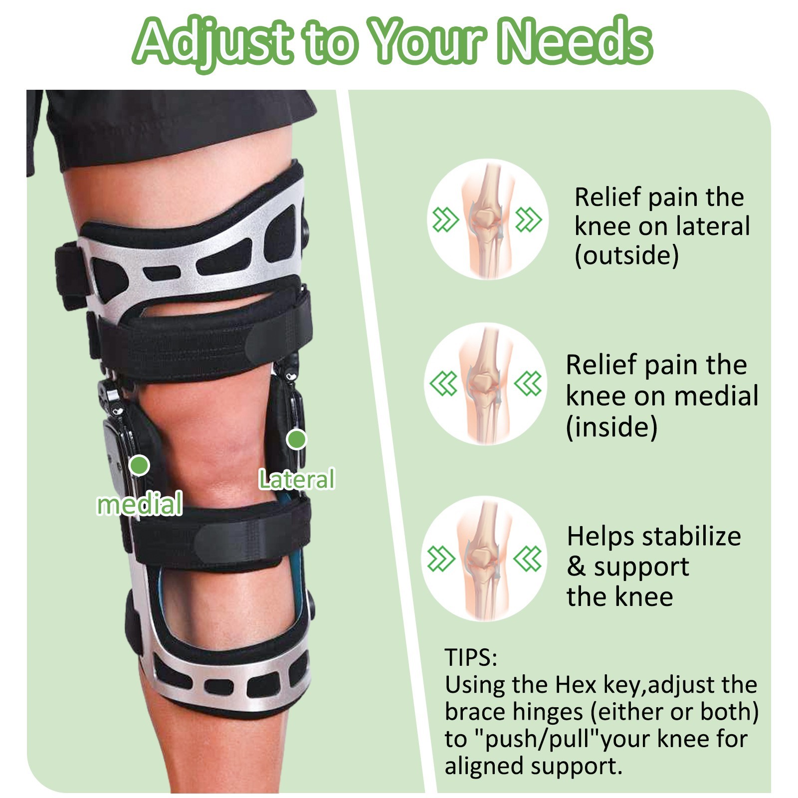 Unloader Knee Brace for Bone-on-Bone Arthritis – Double Upright Design Stabilize