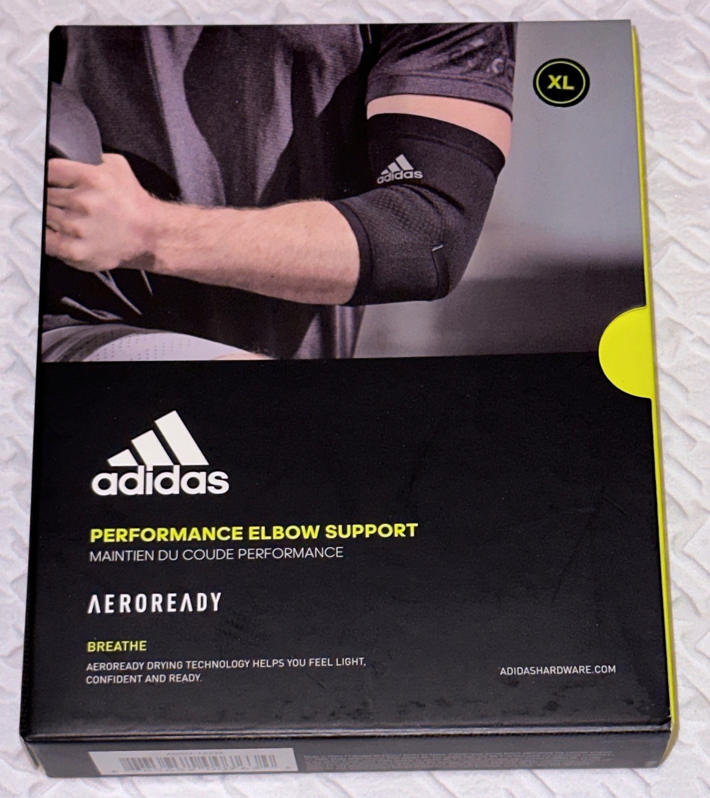 ADIDAS Performance Knit Black Elbow Support NEW Mens Unisex Sz L fits 11-12.2″