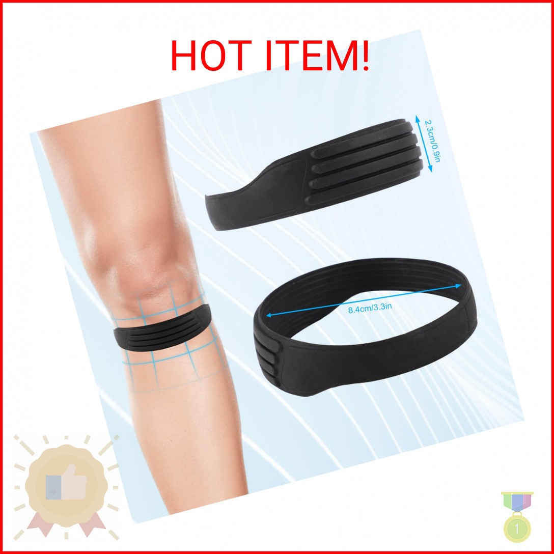 NQEUEPN 2pcs Patellar Tendon Support Strap, Silicone Patella Knee Strap Flexible