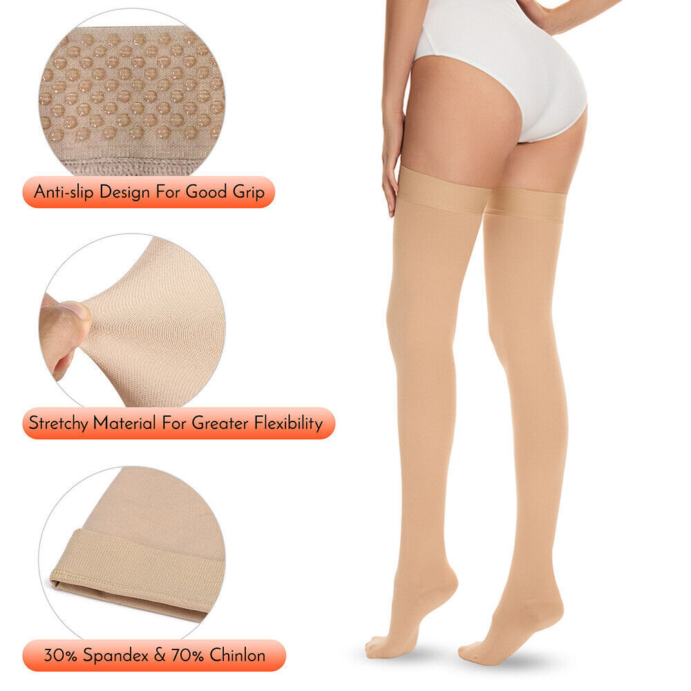 Thigh High Compression Stockings Unisex DVT Socks 20-30 mmHg Moderate Level