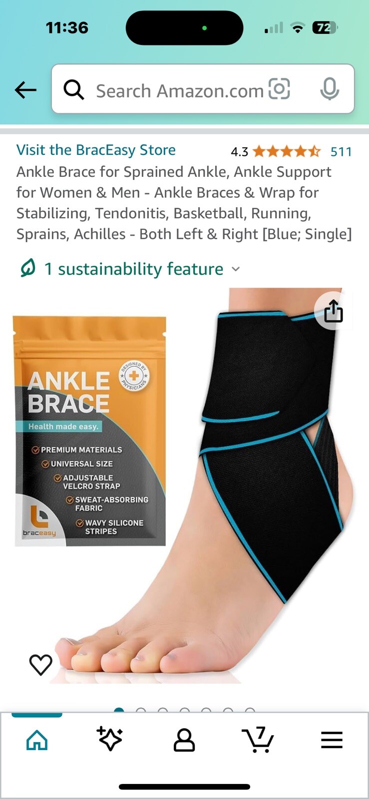 BracEasy Ankle Brace for Sprained Ankle Ankle Support for Women & Men – Ankle…