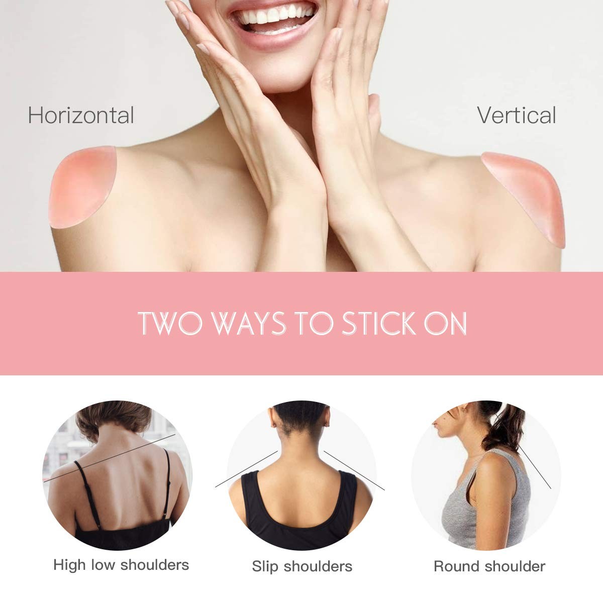2 Pairs Men Soft Silicone Anti-Slip Shoulder Push-up Pads,Size Invisible Reus…