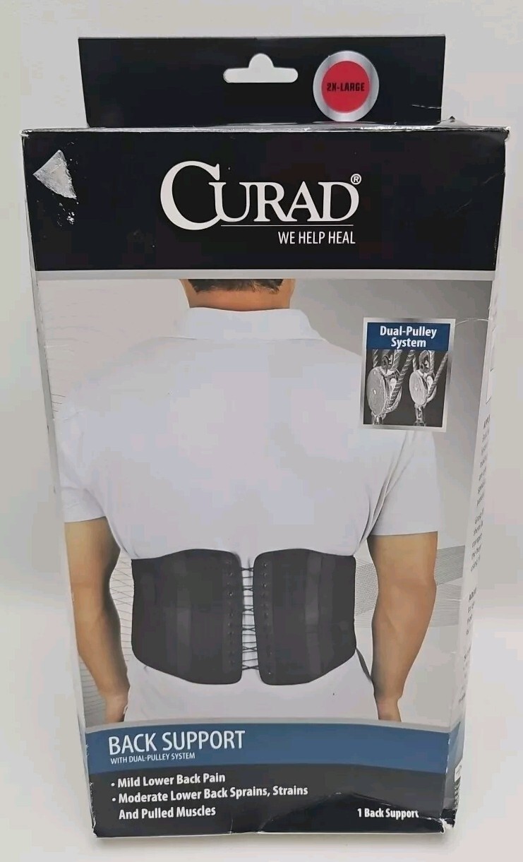 Curad Back Support with Dual – Pulley System Black XX-Large
