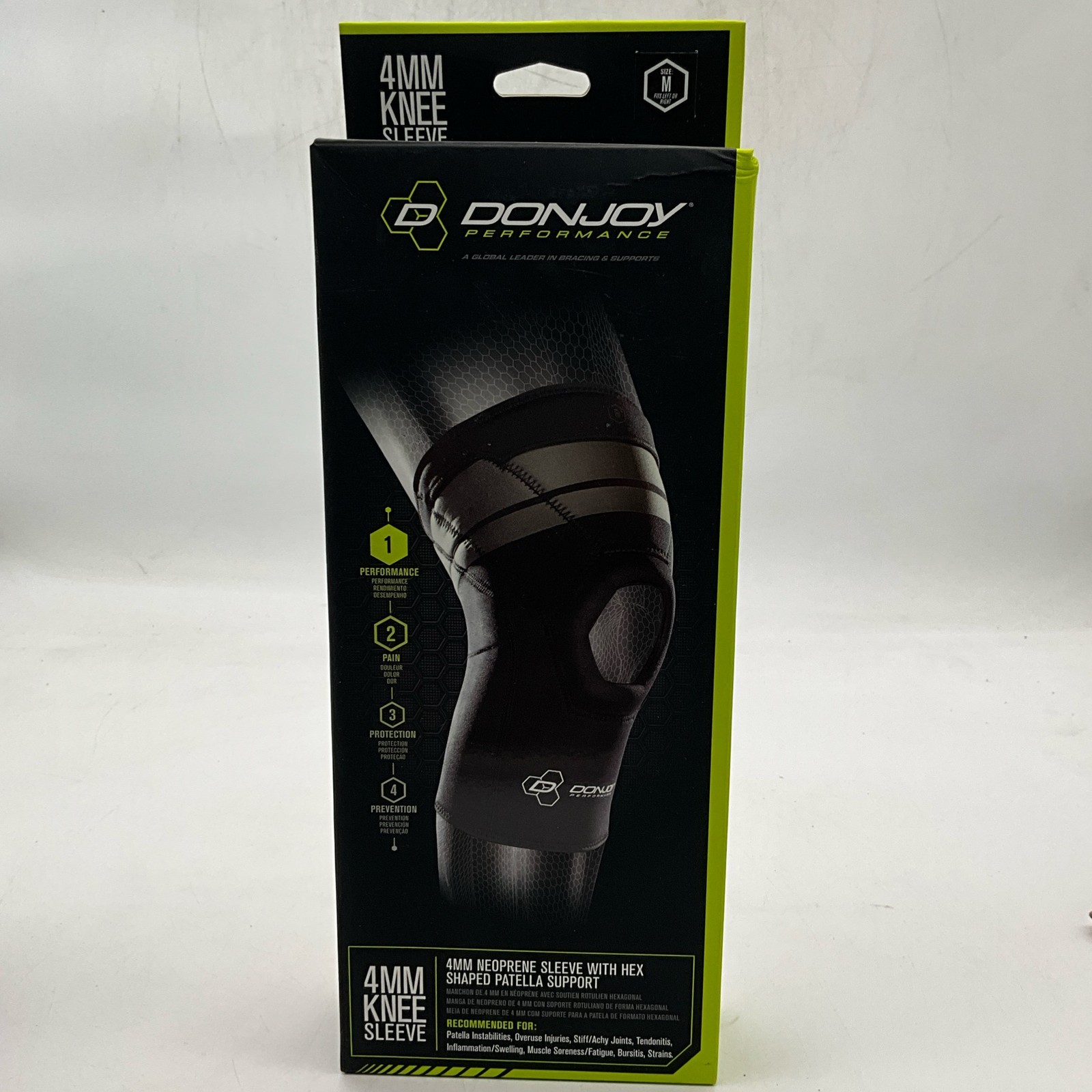 Donjoy 4MM Knee Sleeve Size M Fits Left &Right New