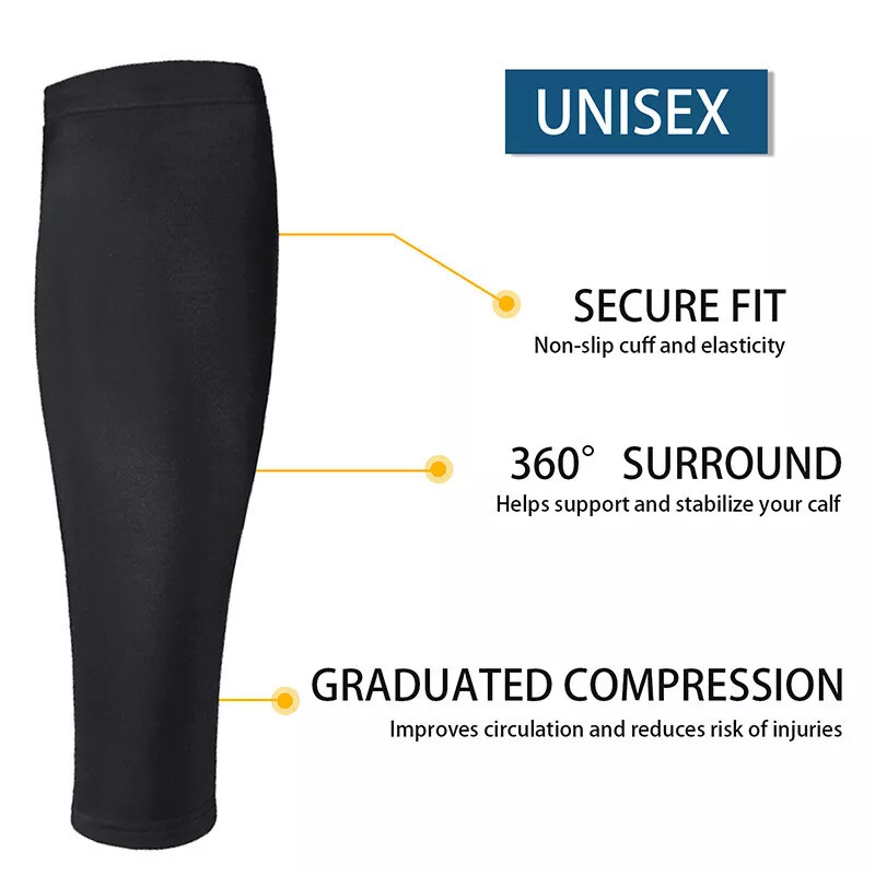 Calf Sleeves Leg Support Compression Socks for Runners Shin Splint Varicose Vein