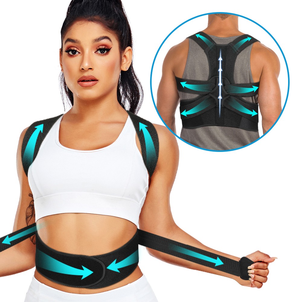 Posture Corrector Lumbar Support Low Back Brace Shoulder Belt For Women &Men