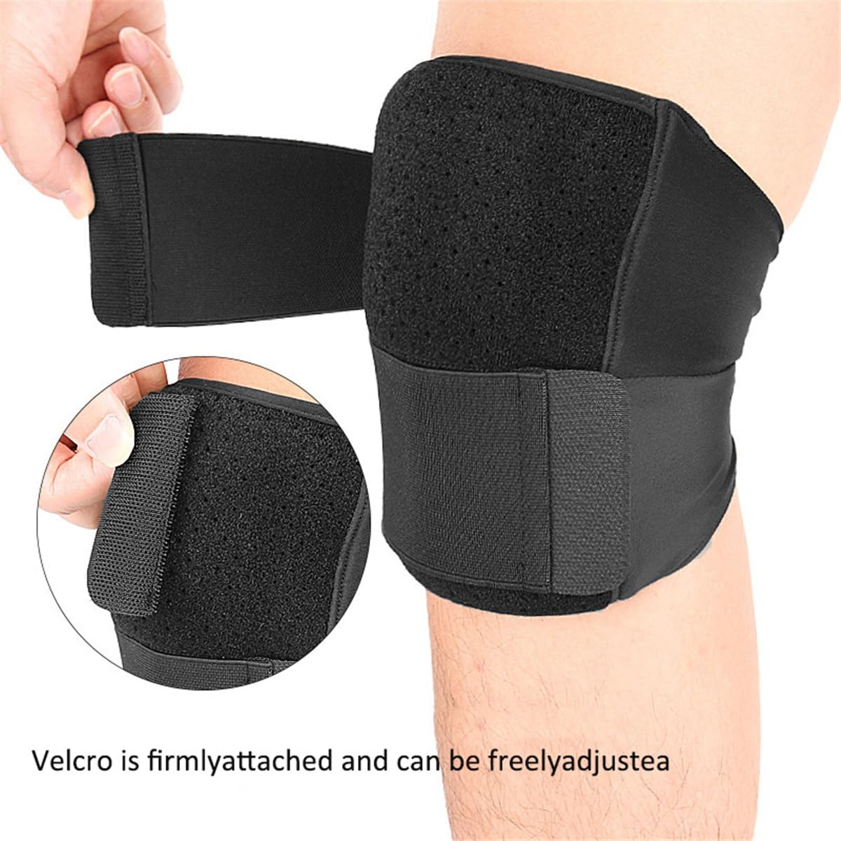 Knee Brace, Adjustable Sports Brace with 20 Built-in Magnets, Black