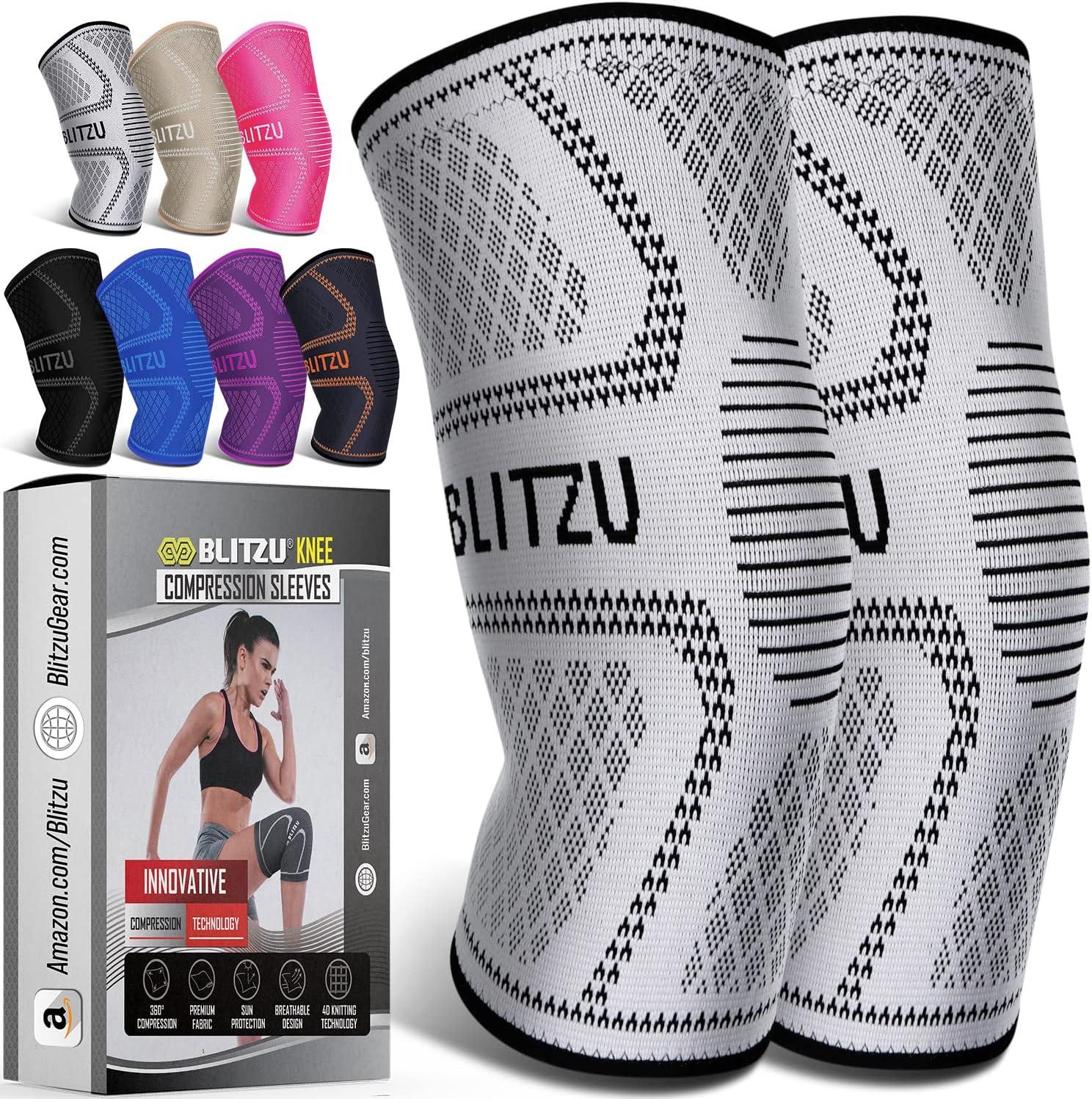 2 Pack Compression Knee Brace Knee Support Sleeve Pain Relief Running Workout