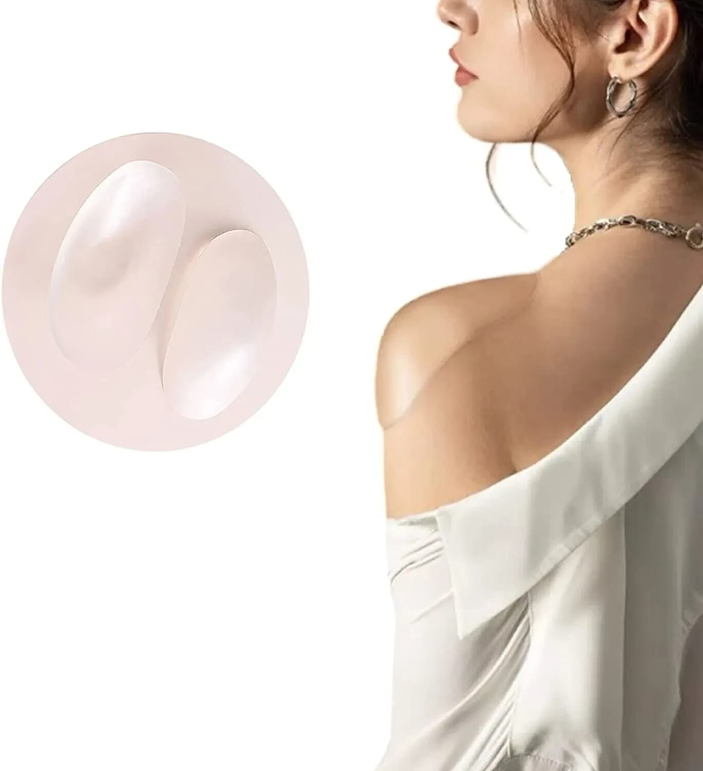 One pair Silicone Shoulder Pads for Women Clothing, Shoulder Enhancer, Reusable