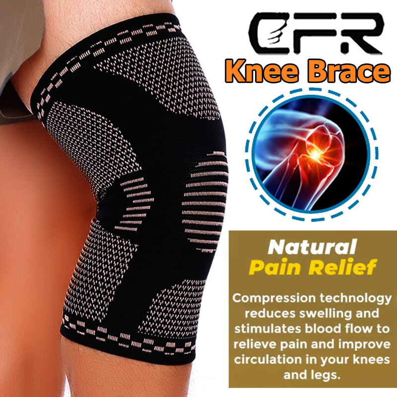 Copper Infused Knee Support Compression Sleeve Brace Sport Joint Pain Arthritis