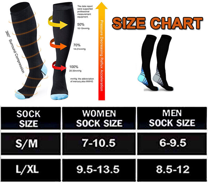 Compression Socks Leg Support Orthopedic Stockings Calf Ankle Foot Support Sport