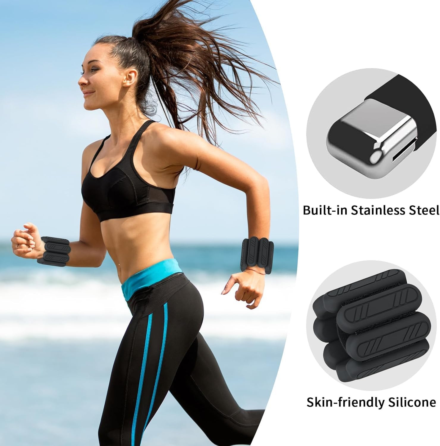 Wrist & Ankle Weights for Women, Adjustable Weights for Leg & Arm,Wearable Ankle
