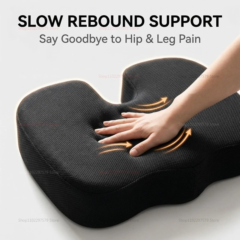 Orthopedic Memory Foam Seat Cushion Lumbar Back Support Pillow Pain Relief Car
