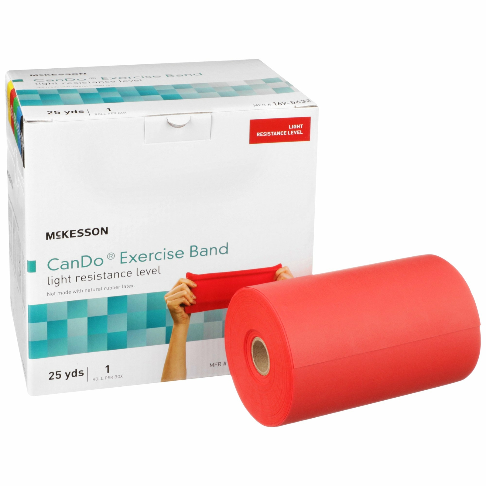 McKesson CanDo Exercise Resistance Band Red Light Resistance 5″ x 25 Yd 1 Each