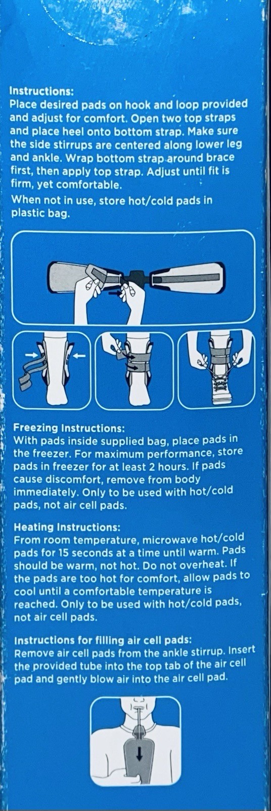 NEW Walgreens Deluxe Adjustable Stirrup Ankle Brace One Size Fits Left & Right