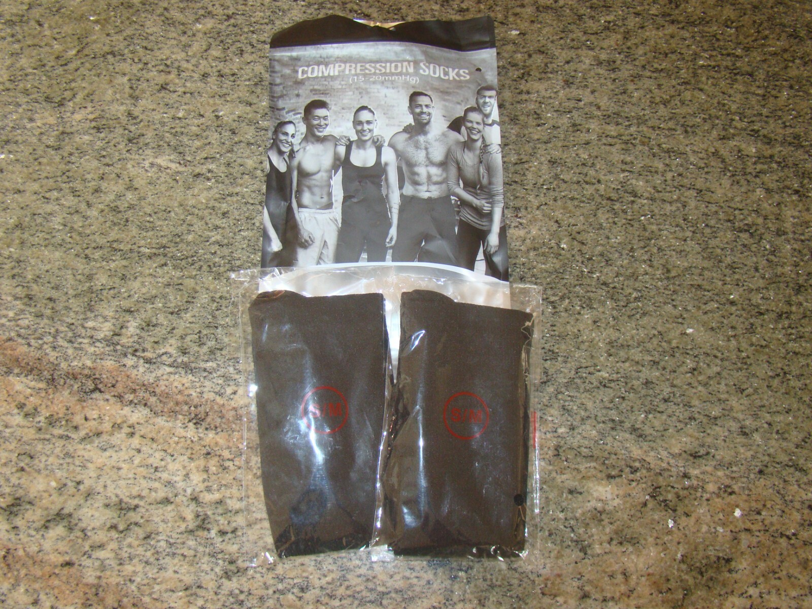 2 Pair Knee-High Medical Athletic Compression Socks Stockings BLACK 15-20 mmHg