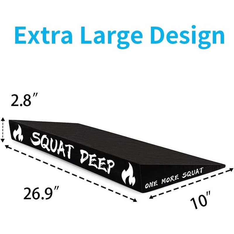 Extra Large Squat Wedge Heel Elevation Block Ergonomic Slant Board Leg Workouts