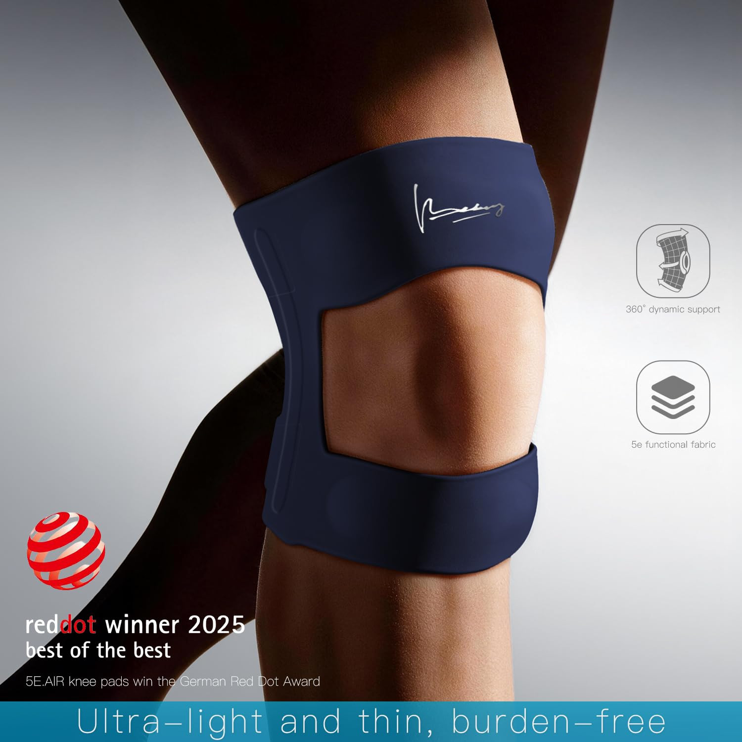 Air Sport Knee Brace for Men & Women – Ultra-Thin Open Patella Knee Support, Bre