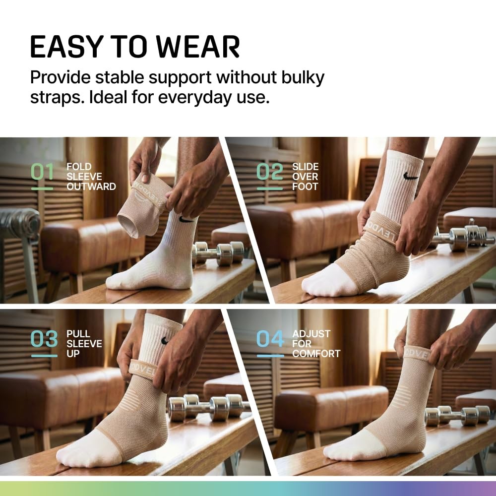 Modvel Foot & Ankle Brace Socks for Sprained X-Large, A Skin / Nude