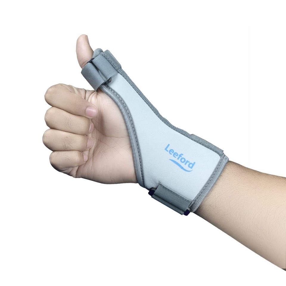 LEEFORD Polyurethane Thumb Splint Support For Right & Left Hands Color Grey