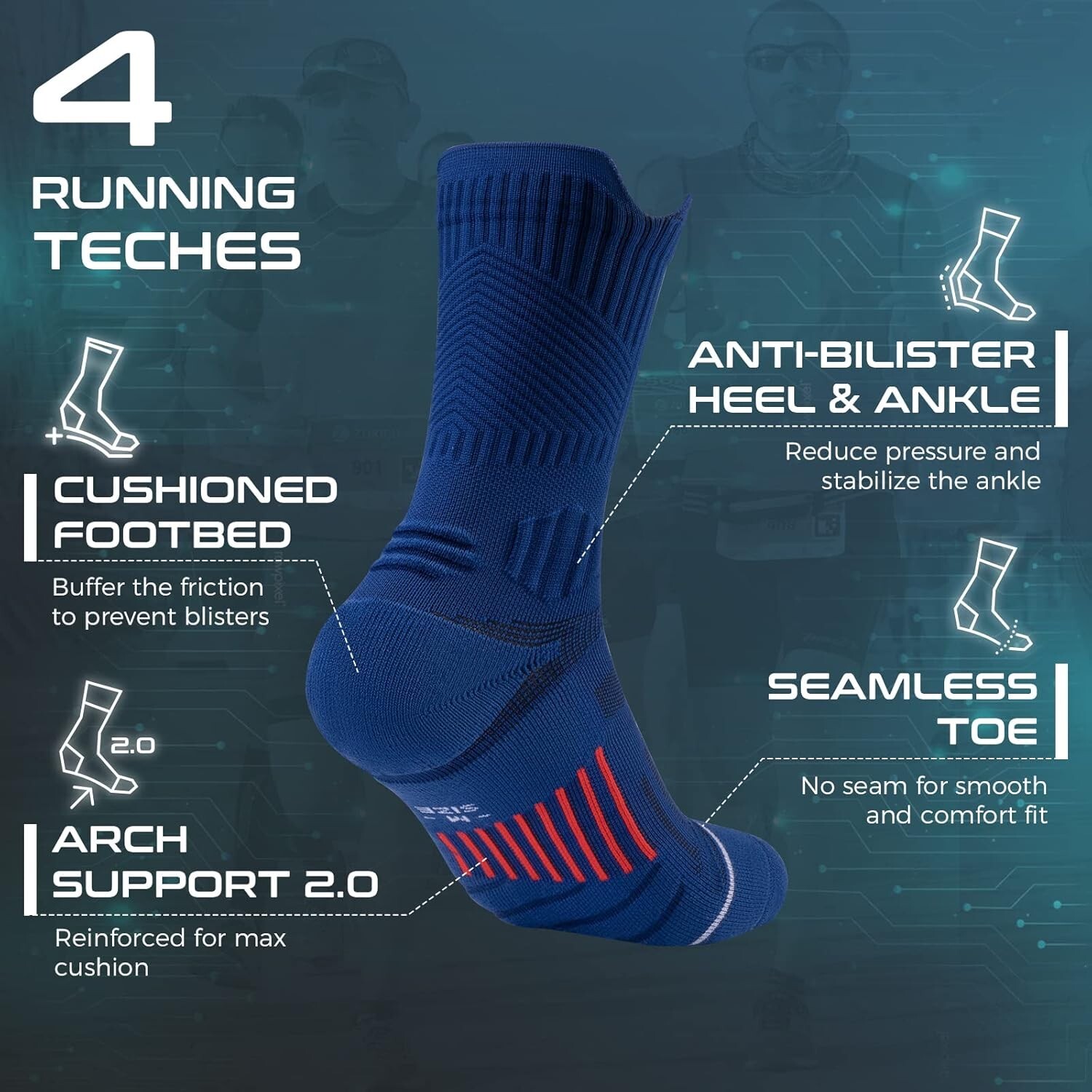 Breathable Coolmax Running Socks – Compression & Anti-Blister for All Activities