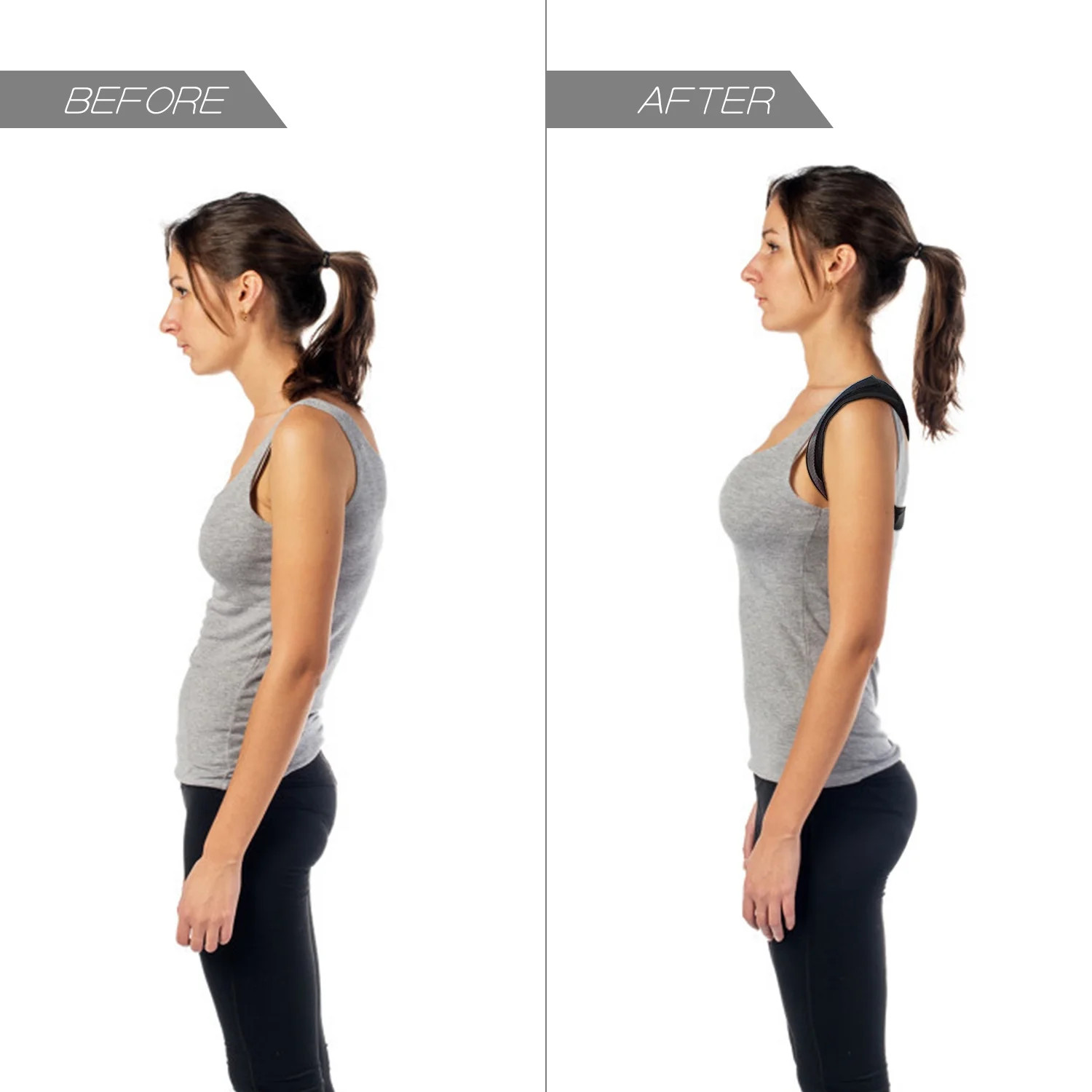 Posture Corrector Belt with Underarm Pads, Adjustable Clavicle Shoulder Back Bra