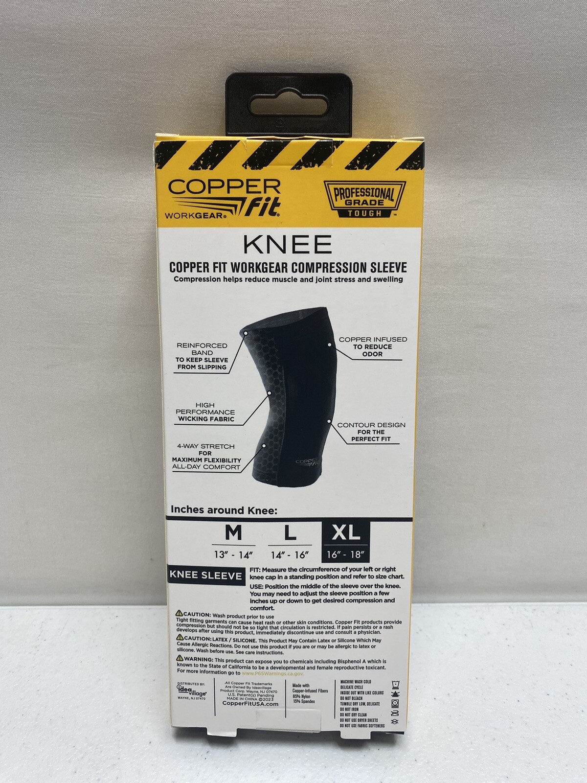 Copper Fit WorkGear Knee Compression Sleeve Size XL Relief Plus Recovery