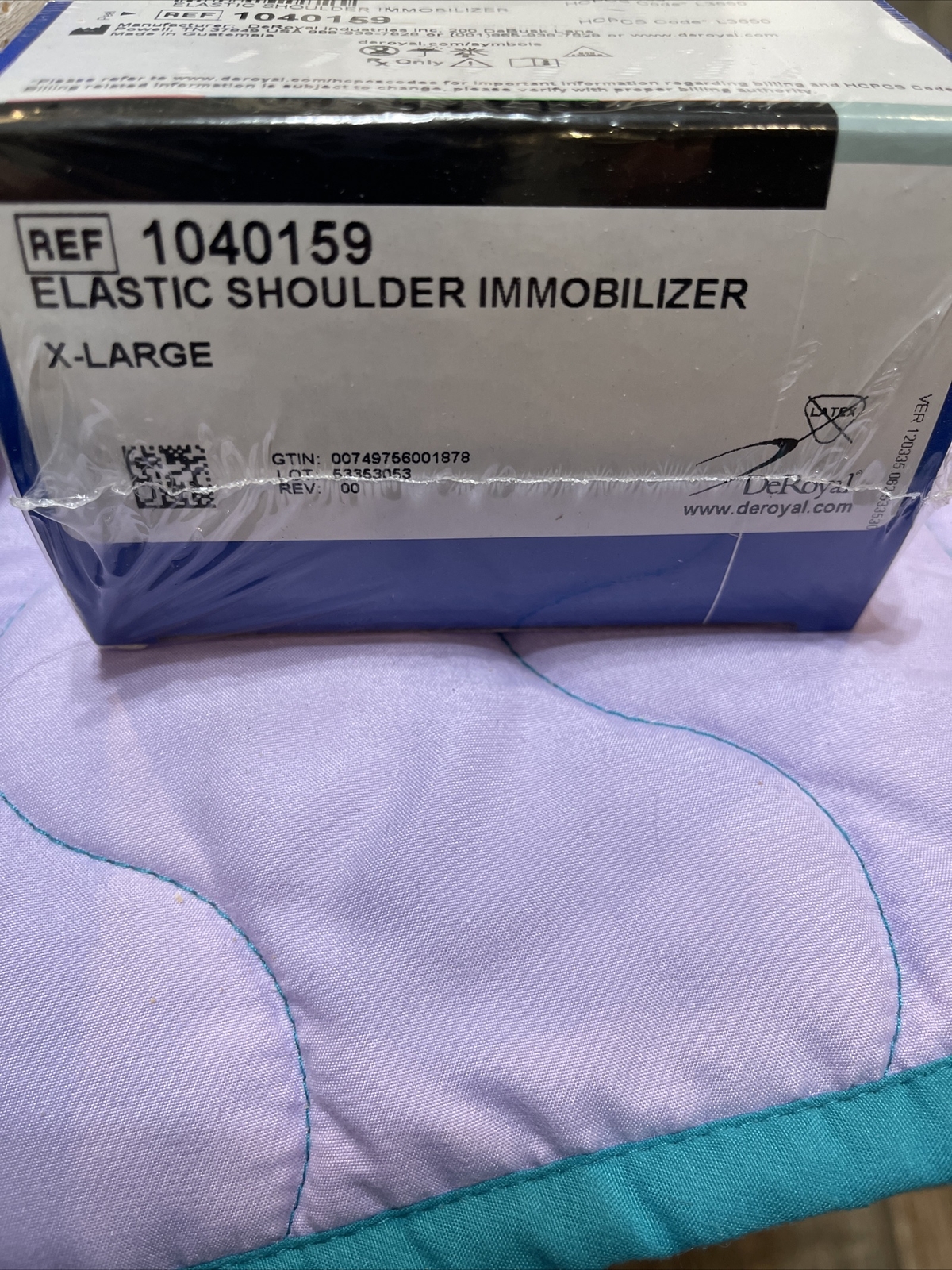 *1-Pack* DeRoyal Elastic Shoulder Immobilizer X-Large 1040159