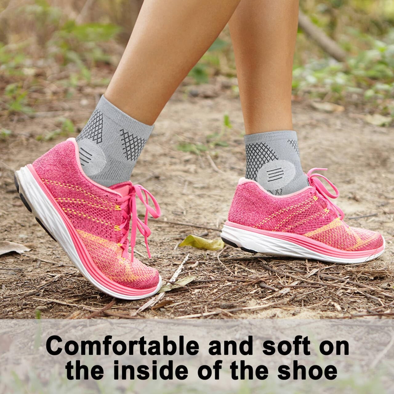 Neuropathy Socks Compression Toeless Support Ankle Foot Large, Gray
