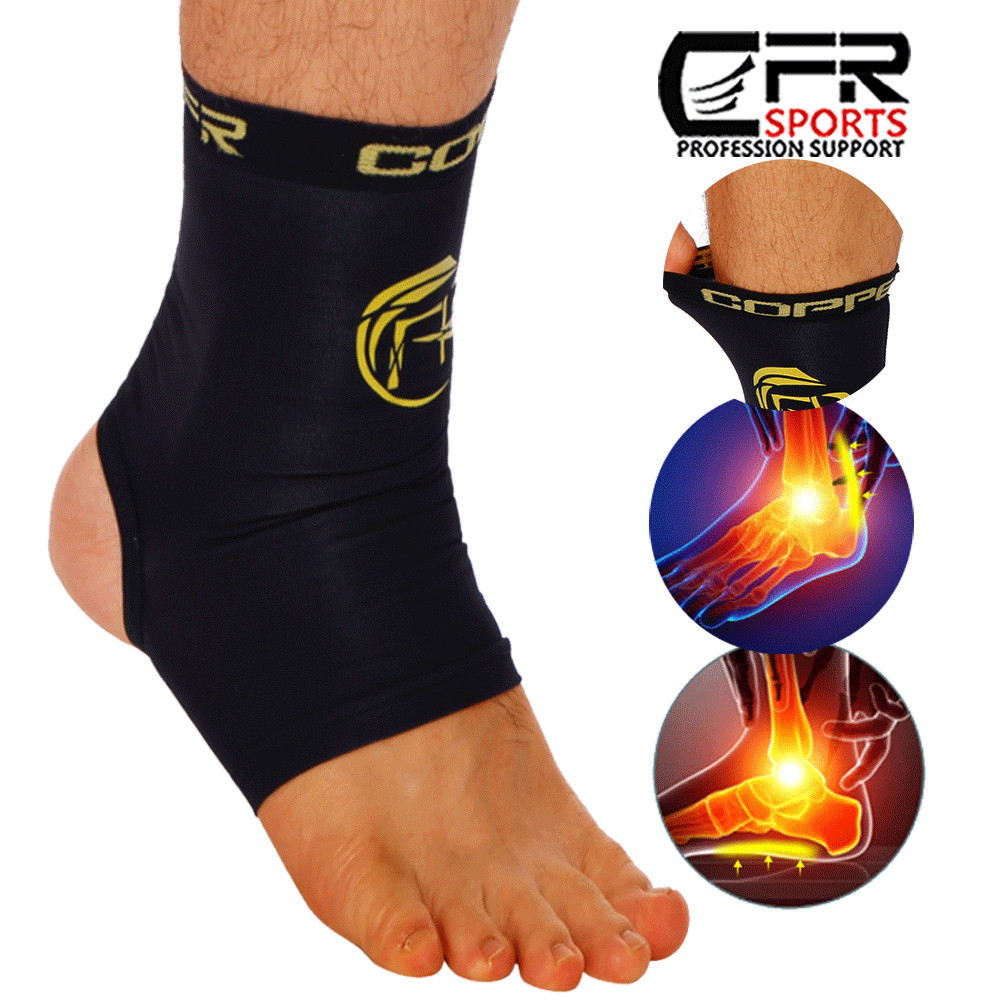 Ankle Brace Support Copper Plantar Fasciitis Sports Compression Foot Pain Relief