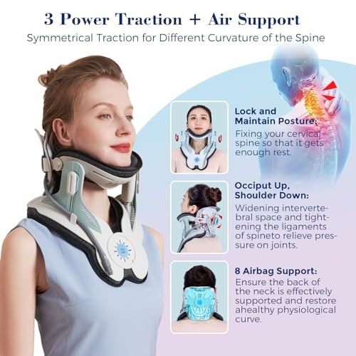 ALPHAY Cervical Traction Device Neck Stretcher Air Pump