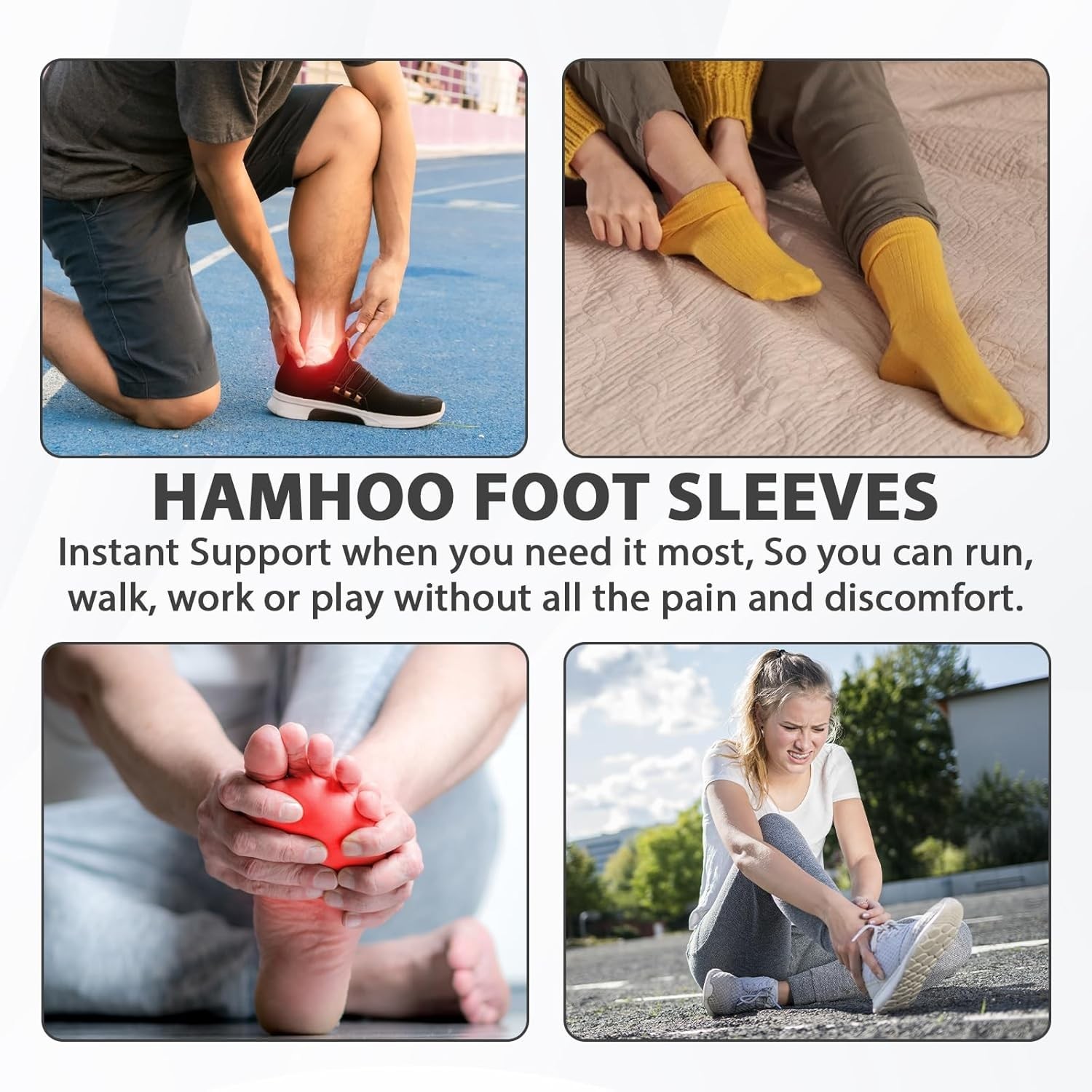 2 Pairs Bamboo Compression Socks, Soft Bamboo Foot Ankle Sleeves, Suitable for C
