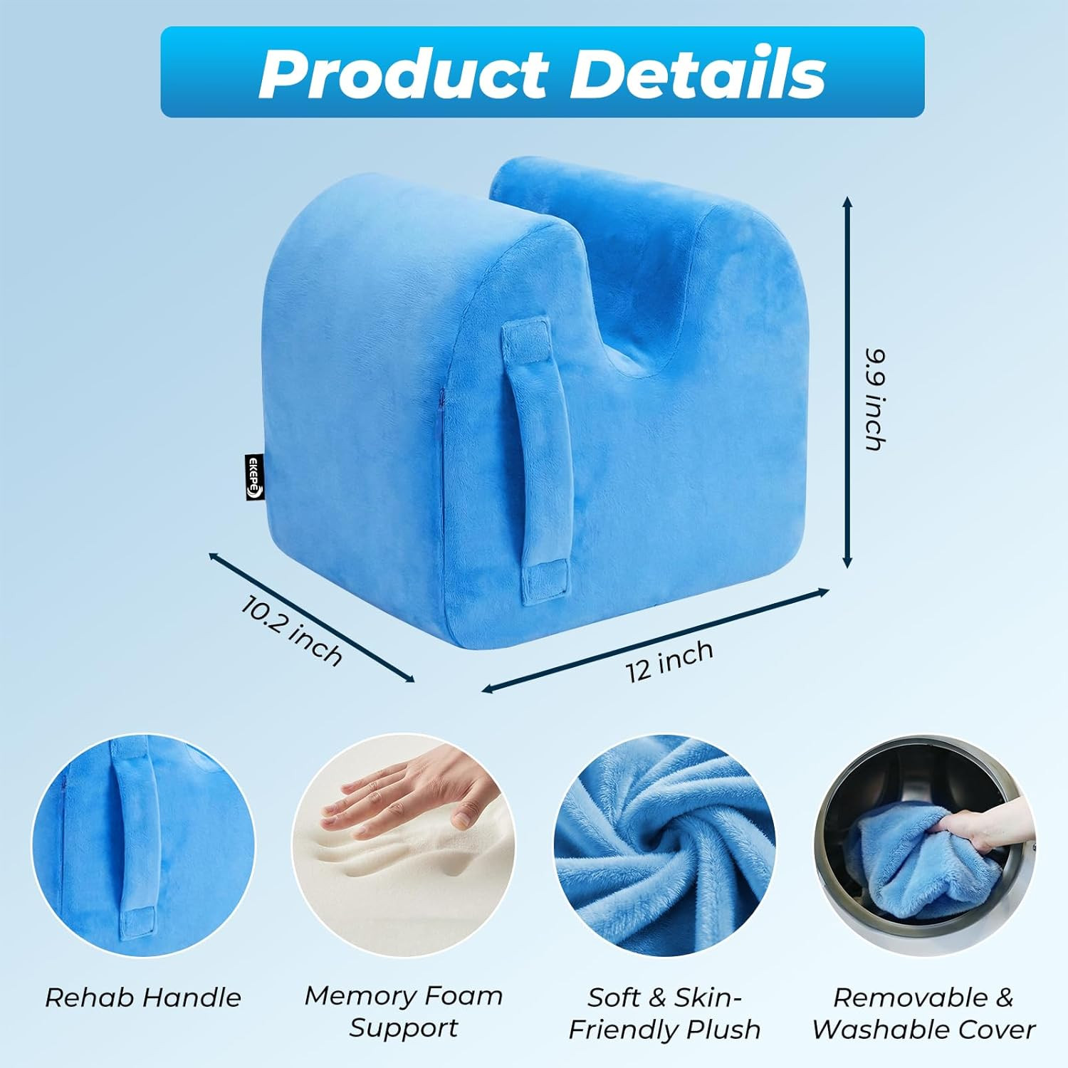 Post-Surgery Knee Replacement Pillow – Memory Foam Leg Elevation Support