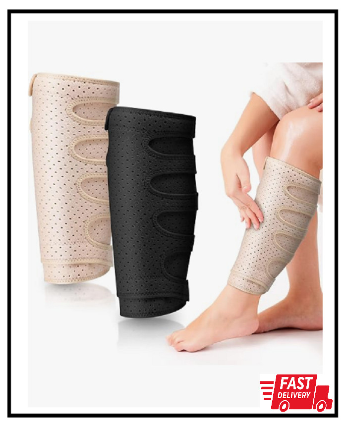 2 Pcs Lymphedema Compression Wraps Calf Adjustable Brace 5 Strap Leg Wraps fo…