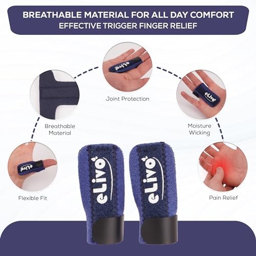 Elivo Finger Splint, Trigger Finger Support Brace for 1 Pack Single Strap