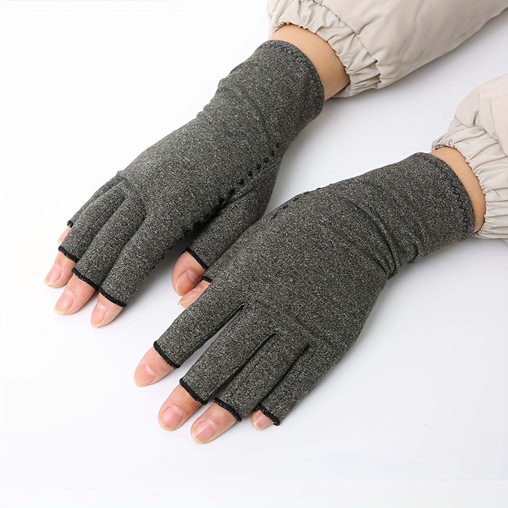 Lightweight Breathable Compression Gloves with Open Fingers fits All Day Wear