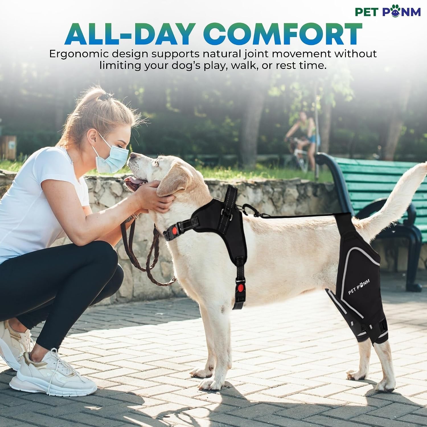 Comfortable Neoprene Dog Knee Brace with Harness – Ideal for Mobility & Recovery