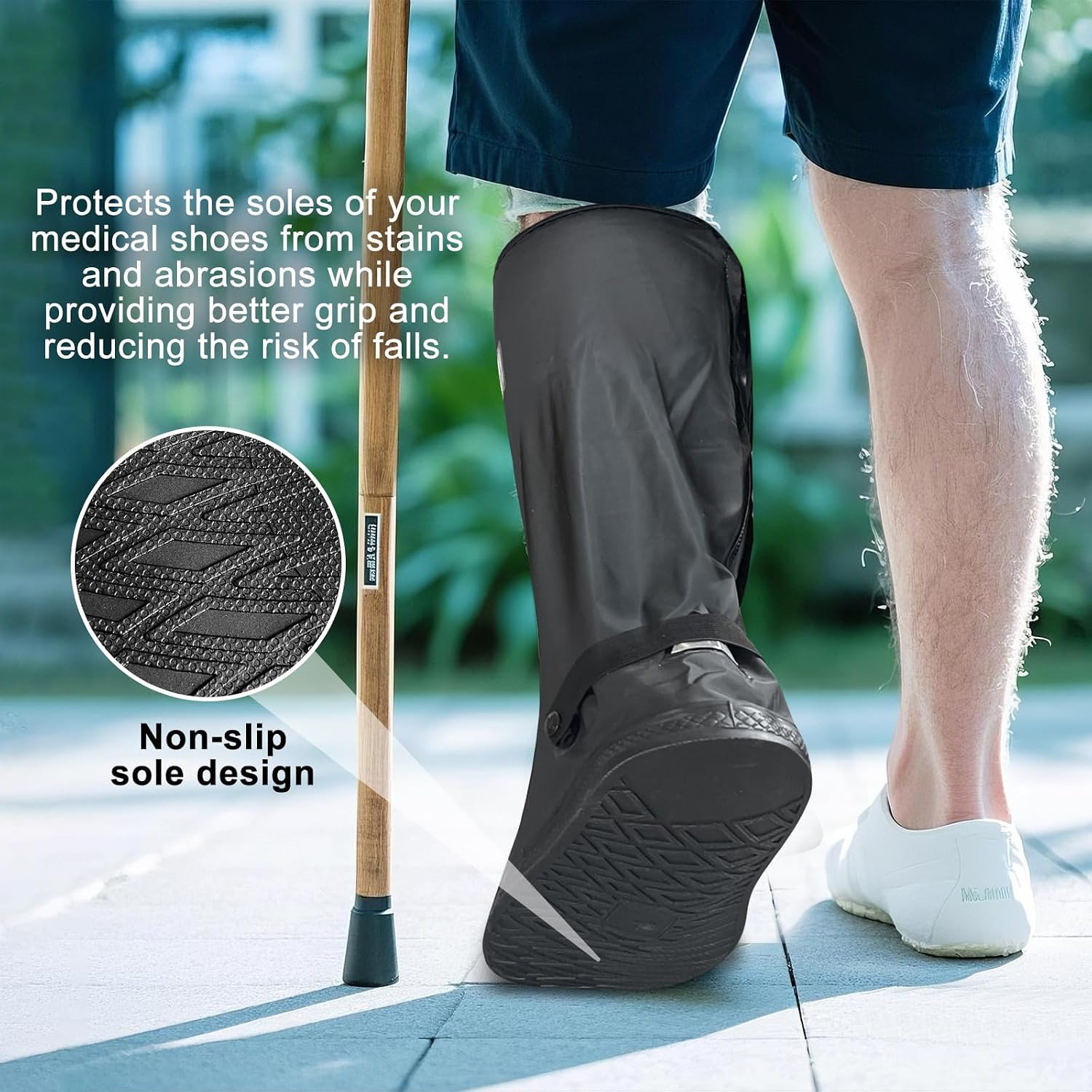 Water Resistant Walking Boot Cover for Orthopedic Boots With Anti-Slip Fractured