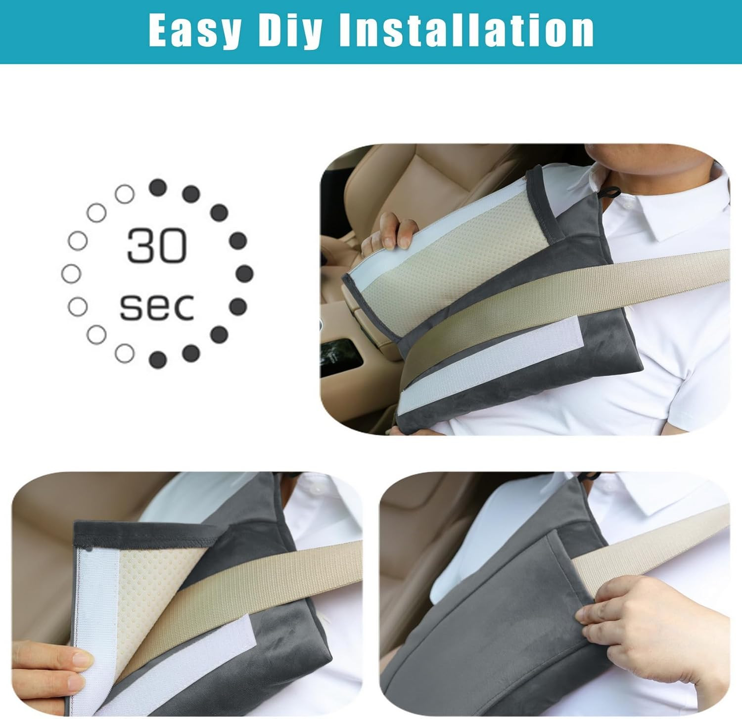 Super Soft Seatbelt Pillow, Seat Belt Pillow for Mastectomy Post-Surgery, Seat B
