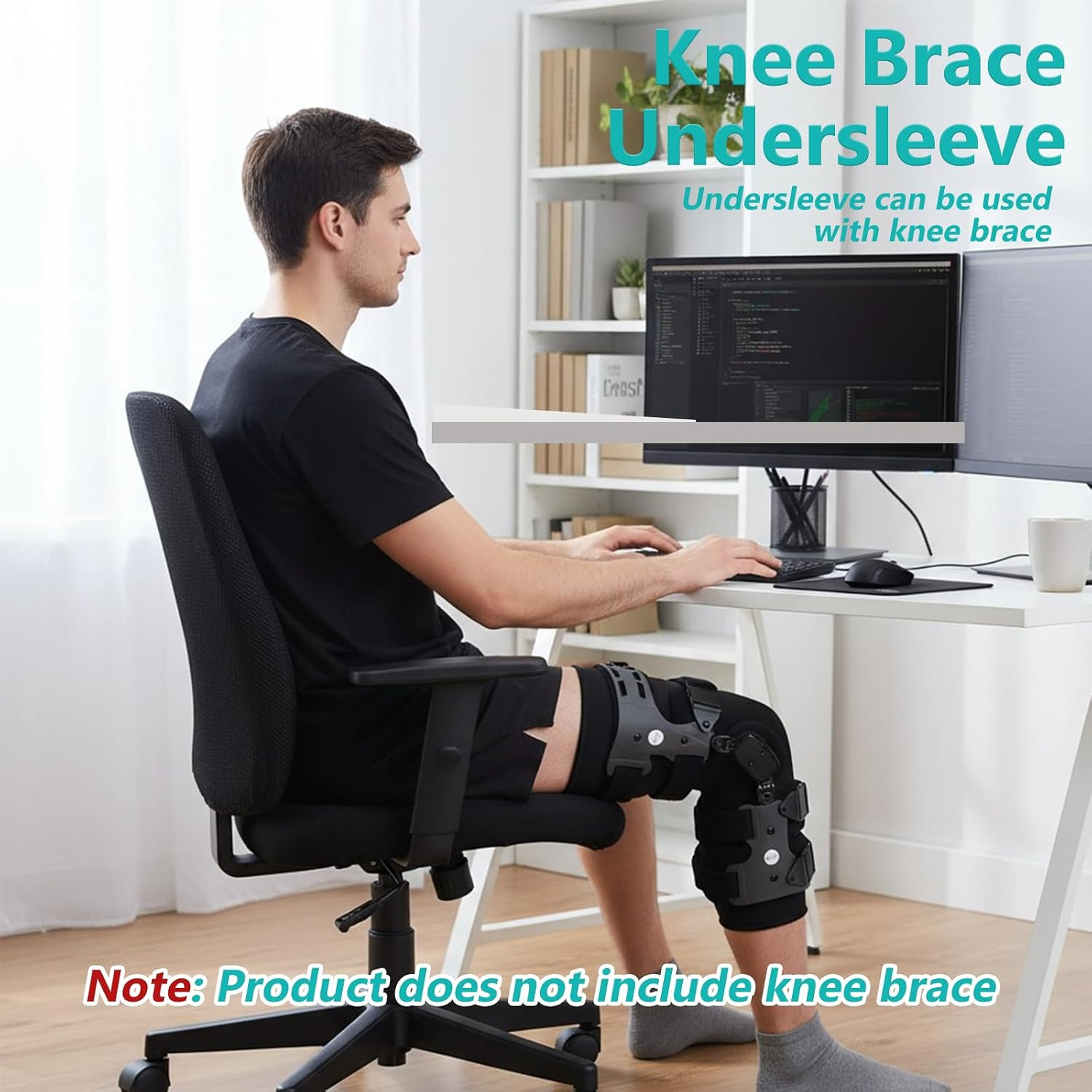 Knee Brace Undersleeve, Protective Leg Sleeve Liner for Sensitive Skin Chafing P