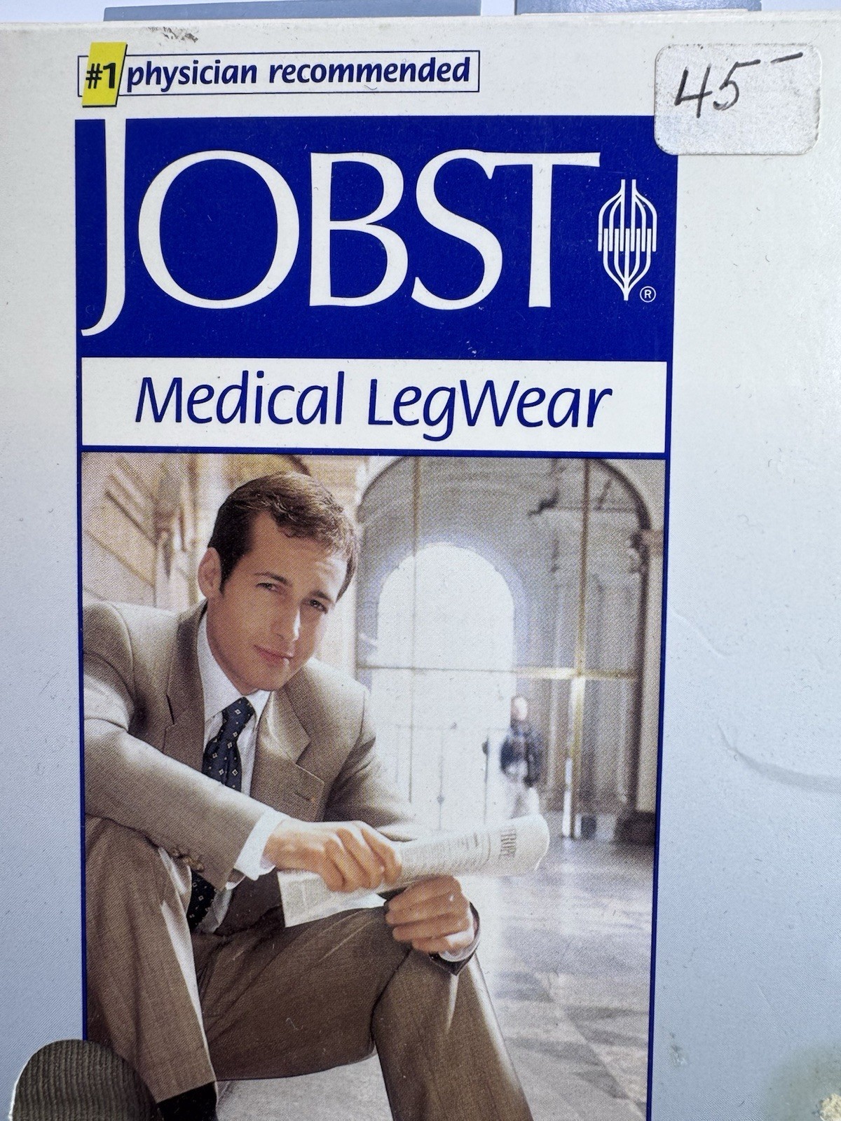 JOBST for Men Thigh High Closed Toe SMALL Khaki Compression Socking 15-20 mmHg