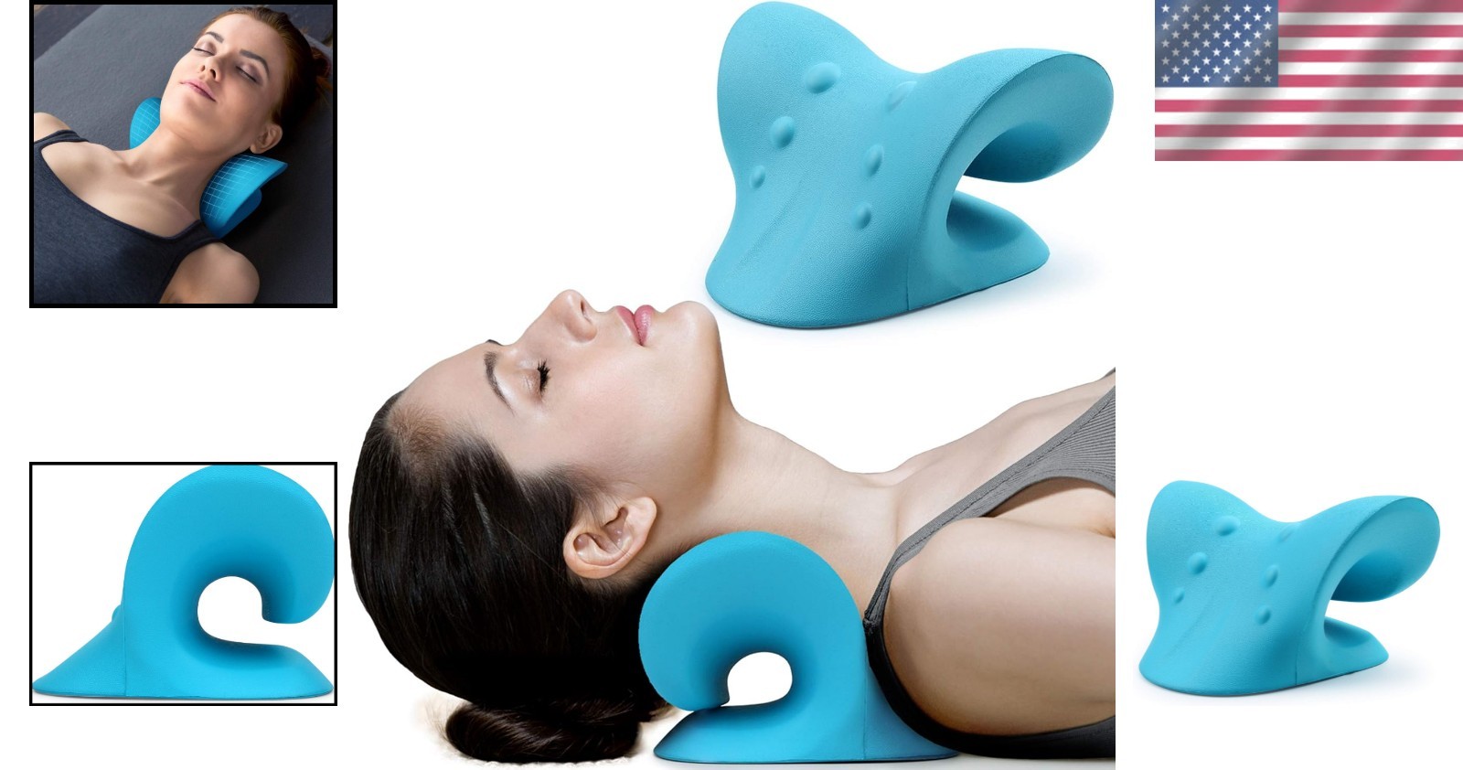Portable Cervical Traction Pillow – Memory Foam Neck Stretcher for Pain Relief