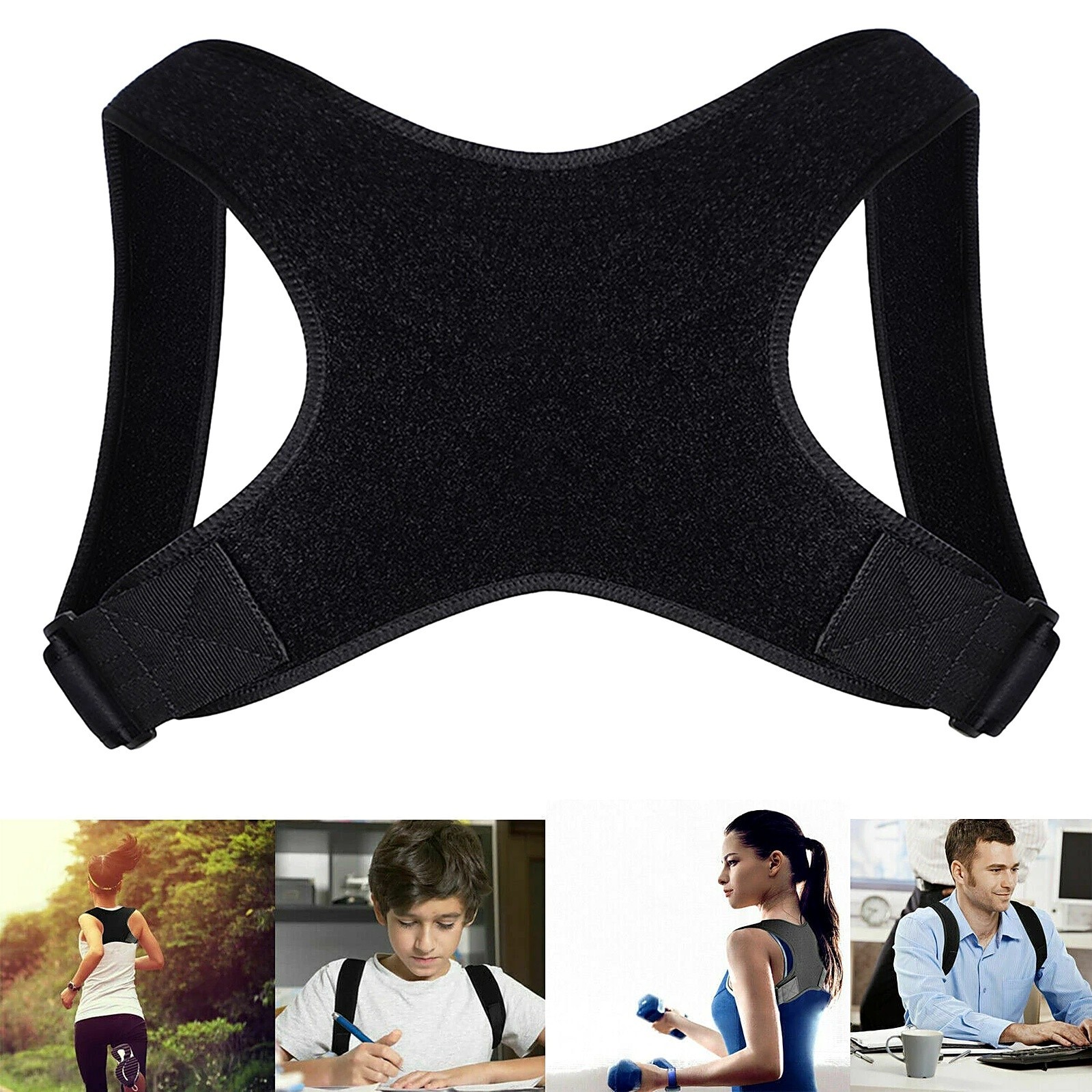 Adjustable Back Posture Corrector Shoulder Straight Support Brace Belt Men Women