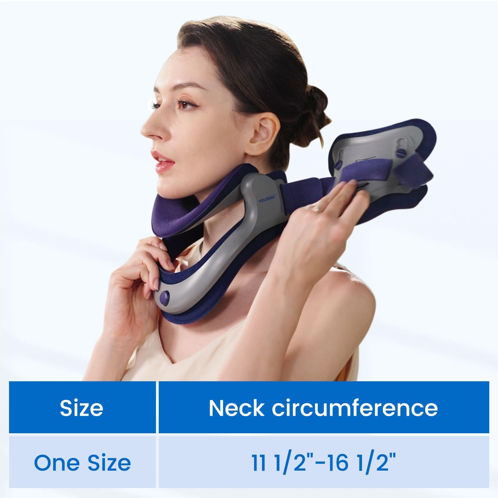 Neck Brace Cervical Collar for Pain Relief Soft Cotton Foam Pads 11.5-16.5″