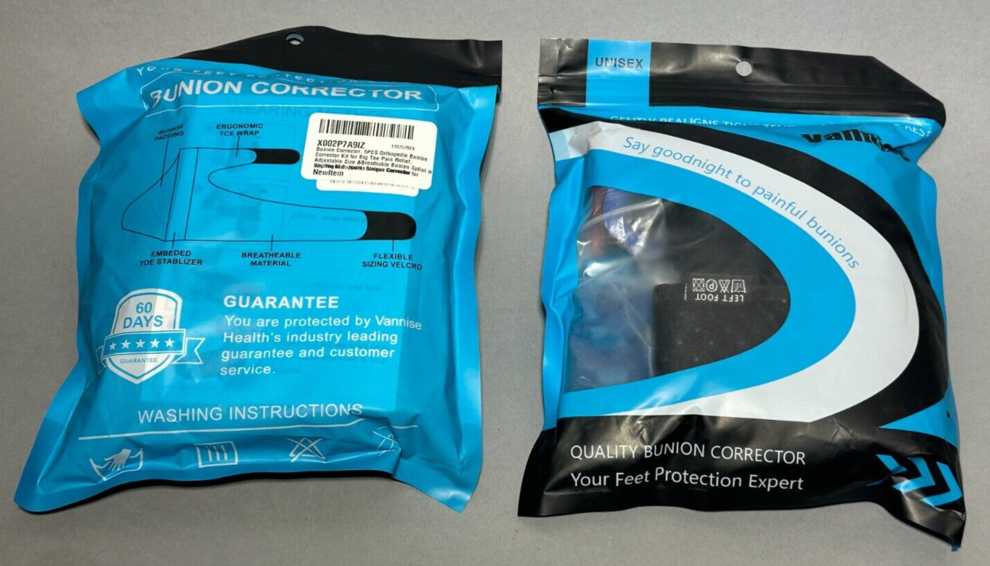 2 New Vannise Unisex Quality Bunion Corrector Breathable – Machine Washable